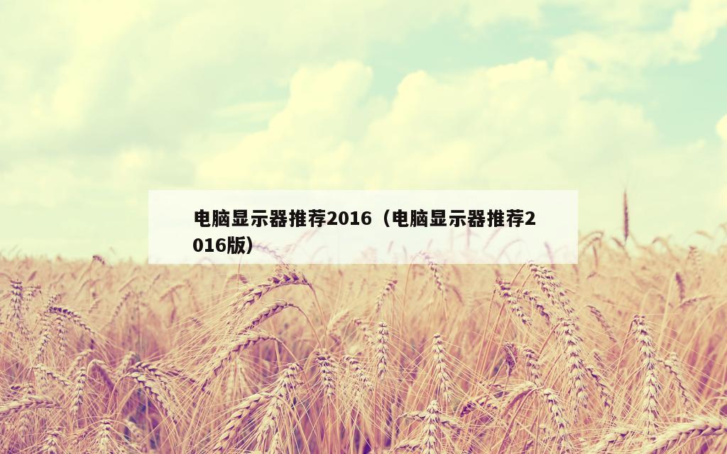 电脑显示器推荐2016（电脑显示器推荐2016版）