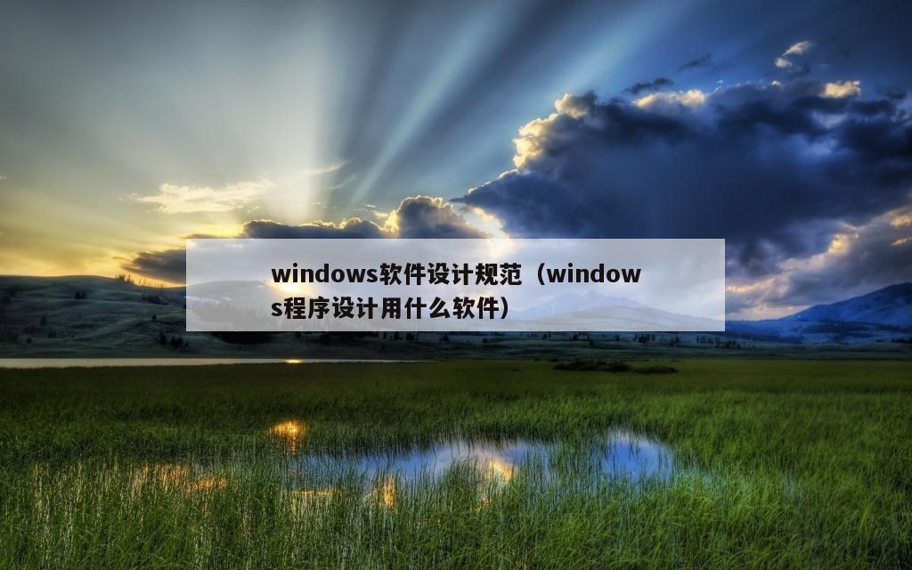 windows软件设计规范（windows程序设计用什么软件）