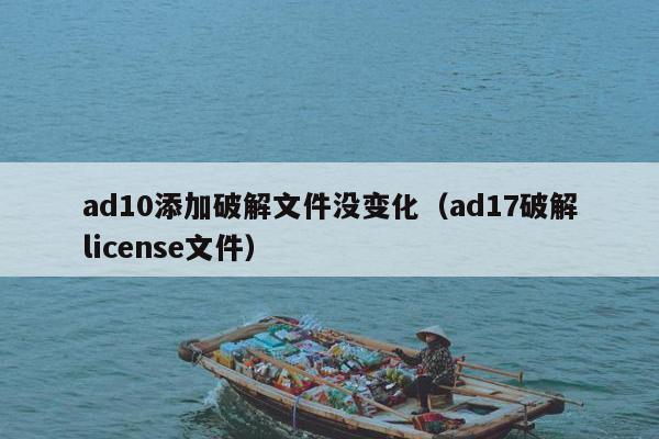 ad10添加破解文件没变化（ad17破解license文件）