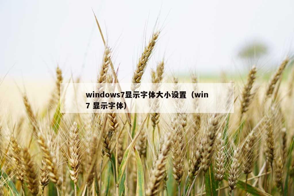 windows7显示字体大小设置（win7 显示字体）