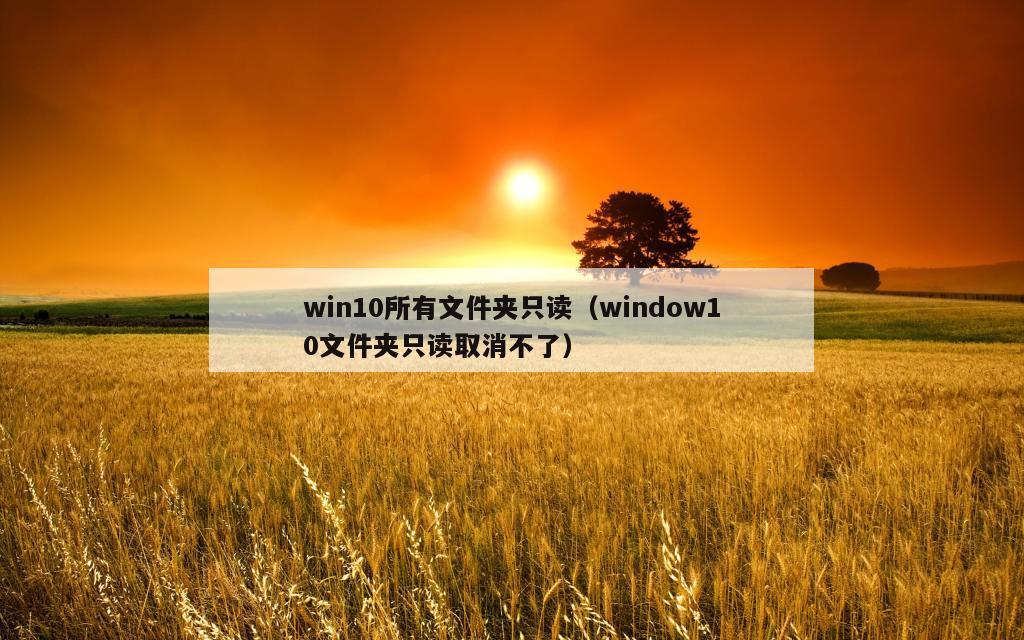 win10所有文件夹只读（window10文件夹只读取消不了）