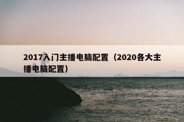 2017入门主播电脑配置（2020各大主播电脑配置）