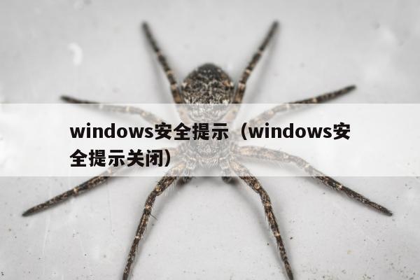 windows安全提示（windows安全提示关闭）