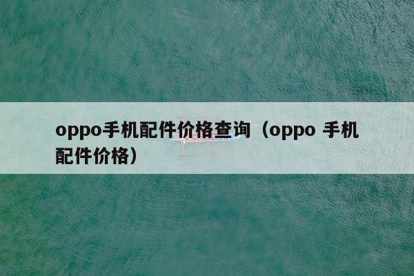 oppo手机配件价格查询（oppo 手机配件价格）