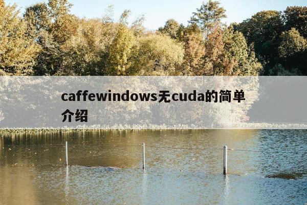 caffewindows无cuda的简单介绍