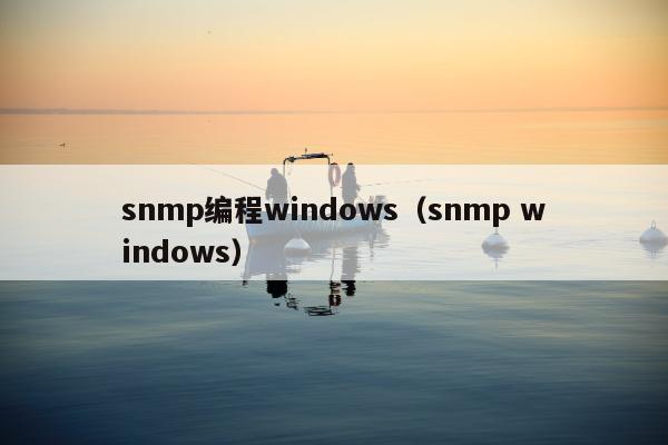 snmp编程windows（snmp windows）