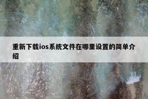 重新下载ios系统文件在哪里设置的简单介绍