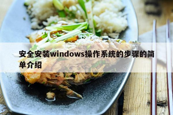 安全安装windows操作系统的步骤的简单介绍