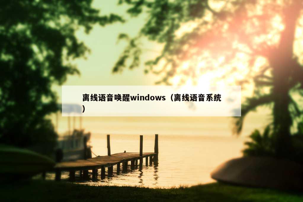 离线语音唤醒windows（离线语音系统）