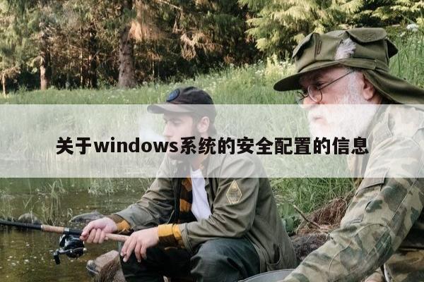 关于windows系统的安全配置的信息