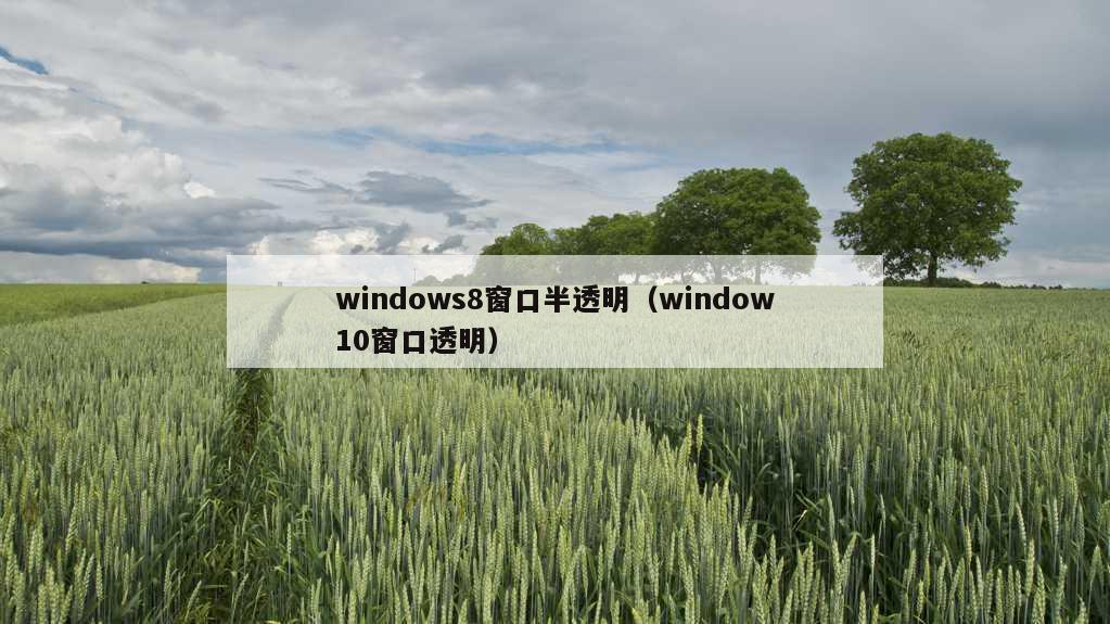 windows8窗口半透明（window10窗口透明）