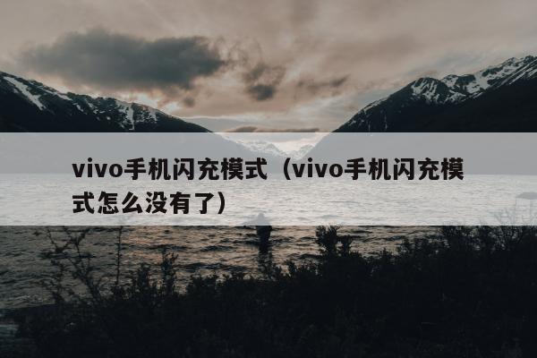 vivo手机闪充模式（vivo手机闪充模式怎么没有了）