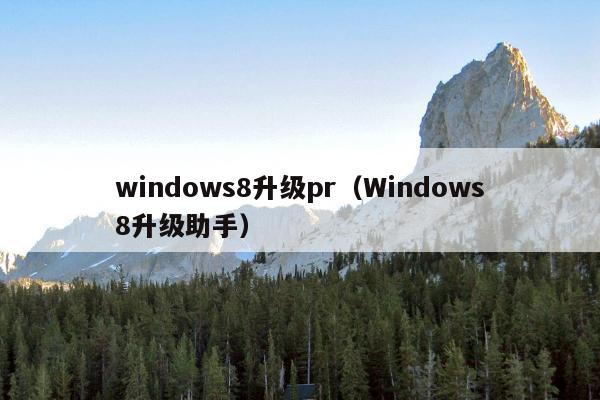 windows8升级pr（Windows8升级助手）