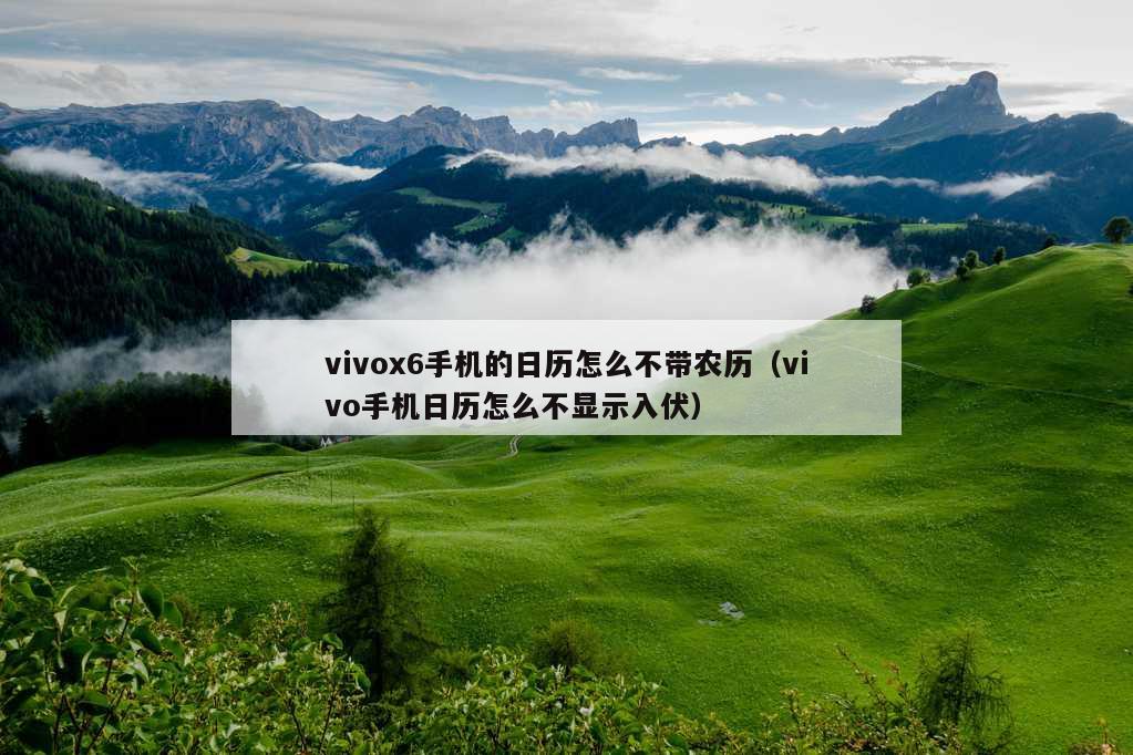 vivox6手机的日历怎么不带农历（vivo手机日历怎么不显示入伏）