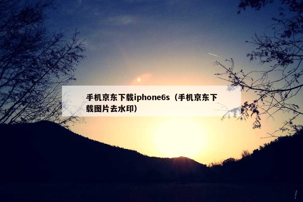 手机京东下载iphone6s（手机京东下载图片去水印）