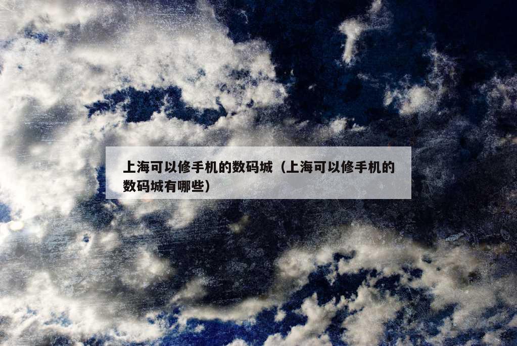 上海可以修手机的数码城（上海可以修手机的数码城有哪些）