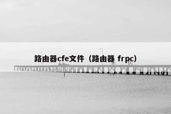 路由器cfe文件（路由器 frpc）