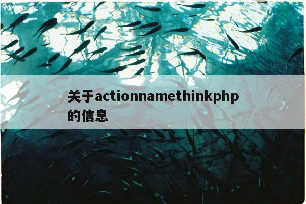 关于actionnamethinkphp的信息