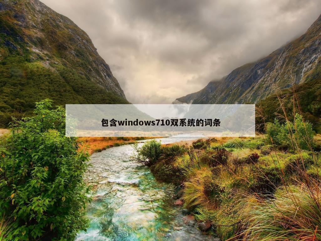 包含windows710双系统的词条