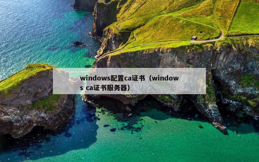 windows配置ca证书（windows ca证书服务器）