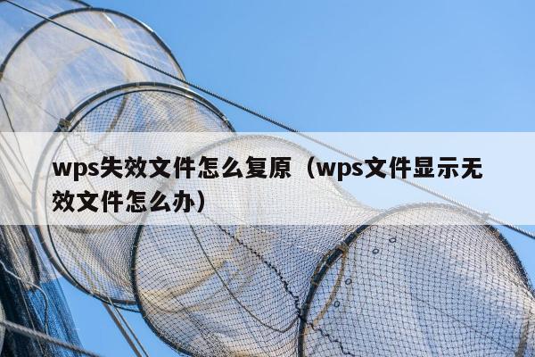 wps失效文件怎么复原（wps文件显示无效文件怎么办）