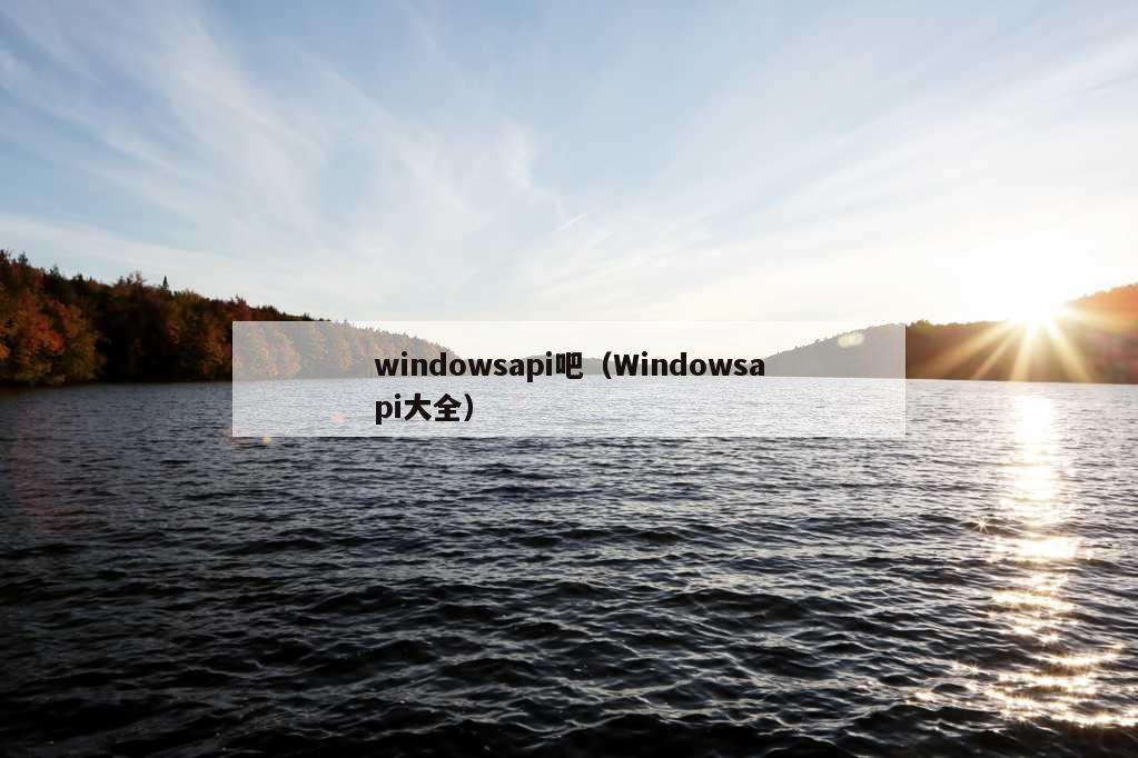 windowsapi吧（Windowsapi大全）