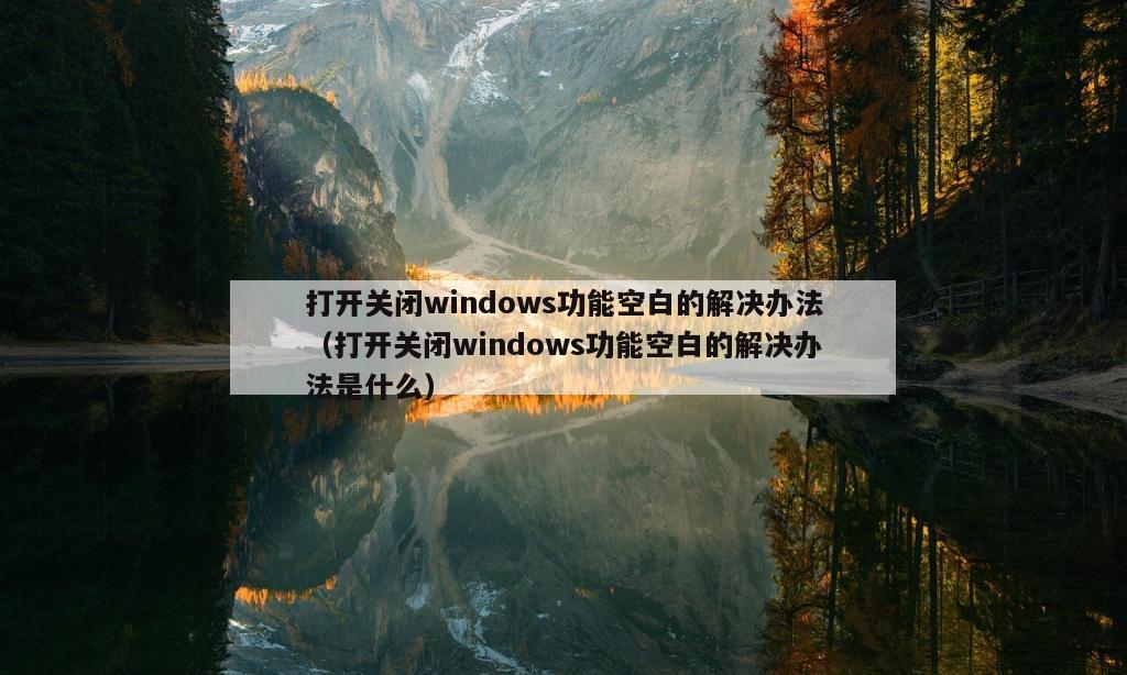 打开关闭windows功能空白的解决办法（打开关闭windows功能空白的解决办法是什么）