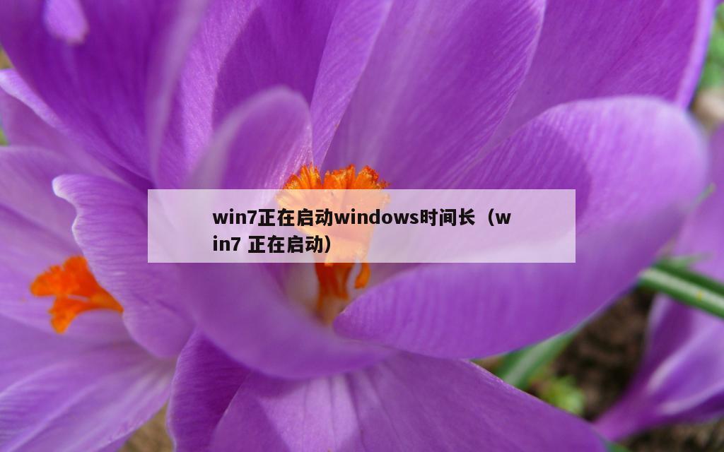 win7正在启动windows时间长（win7 正在启动）