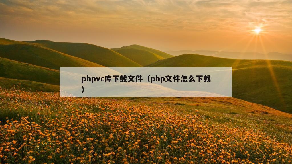 phpvc库下载文件（php文件怎么下载）