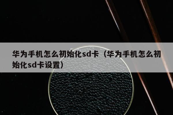 华为手机怎么初始化sd卡（华为手机怎么初始化sd卡设置）