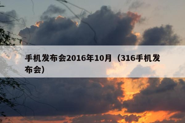 手机发布会2016年10月（316手机发布会）