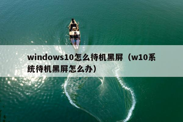 windows10怎么待机黑屏（w10系统待机黑屏怎么办）