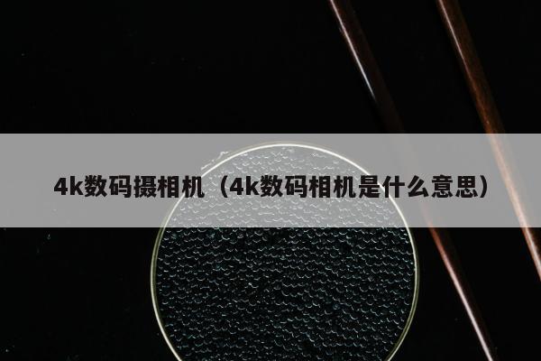 4k数码摄相机（4k数码相机是什么意思）