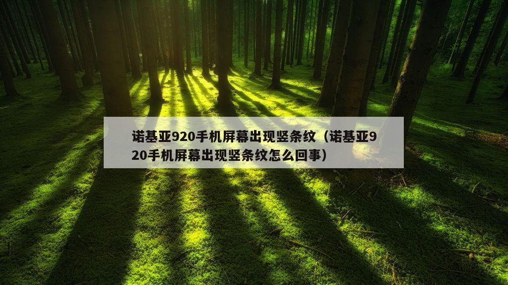 诺基亚920手机屏幕出现竖条纹（诺基亚920手机屏幕出现竖条纹怎么回事）