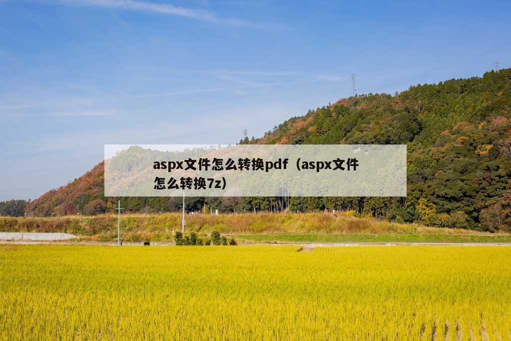 aspx文件怎么转换pdf（aspx文件怎么转换7z）