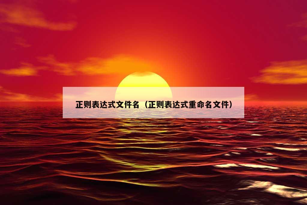 正则表达式文件名（正则表达式重命名文件）