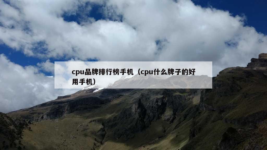 cpu品牌排行榜手机（cpu什么牌子的好用手机）