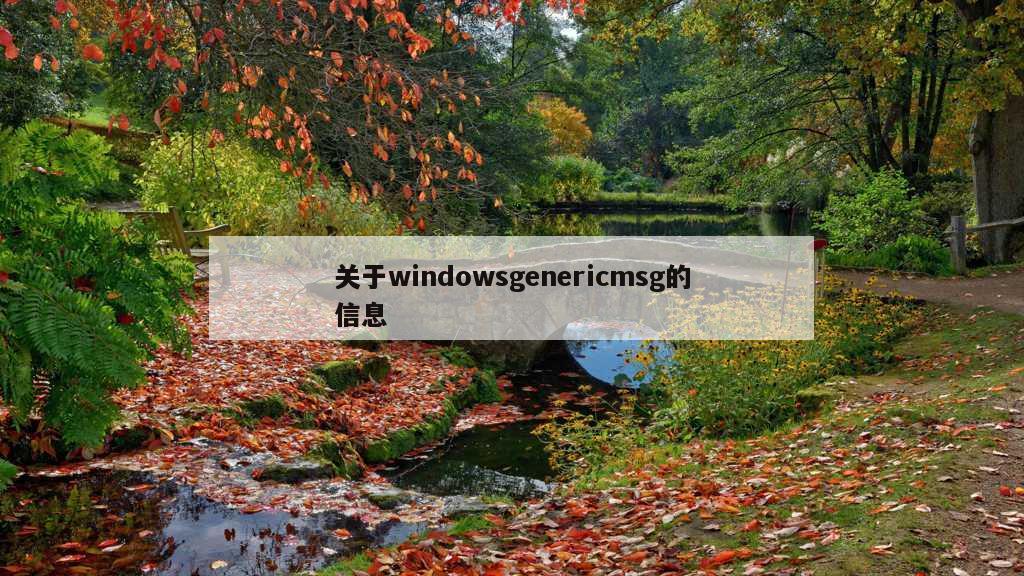 关于windowsgenericmsg的信息