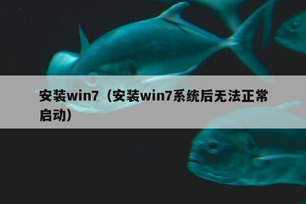 安装win7（安装win7系统后无法正常启动）