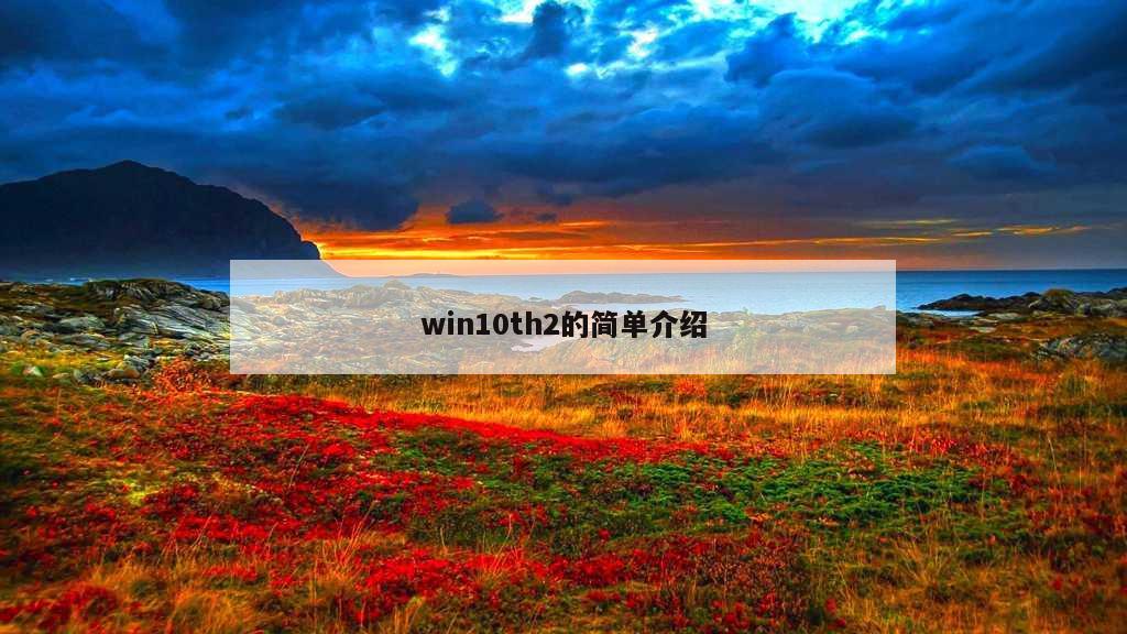 win10th2的简单介绍