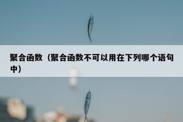 聚合函数（聚合函数不可以用在下列哪个语句中）