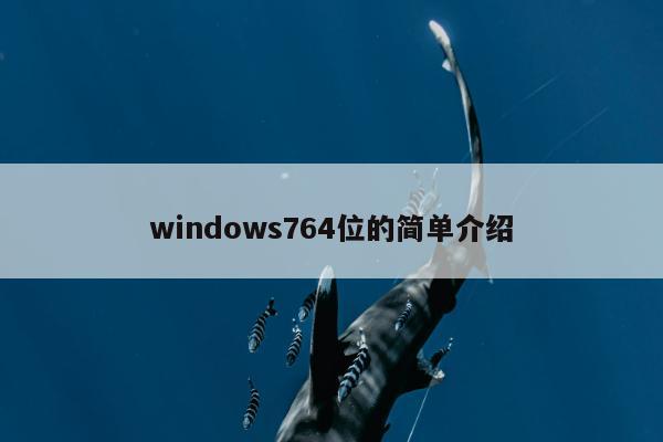 windows764位的简单介绍