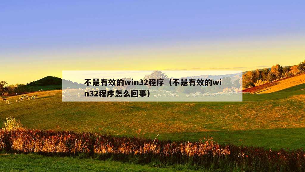 不是有效的win32程序（不是有效的win32程序怎么回事）