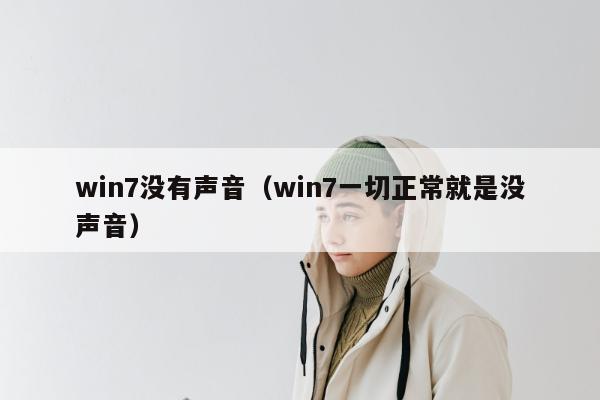 win7没有声音（win7一切正常就是没声音）