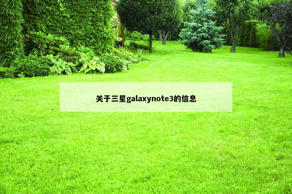 关于三星galaxynote3的信息