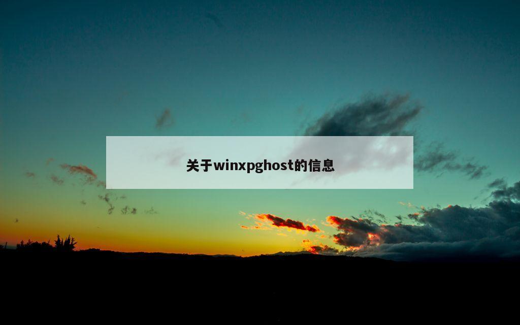 关于winxpghost的信息