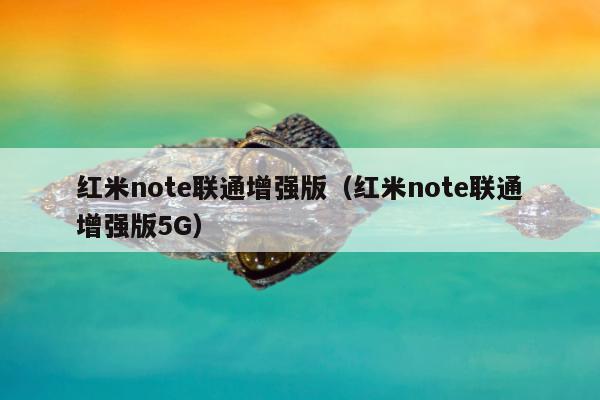 红米note联通增强版（红米note联通增强版5G）