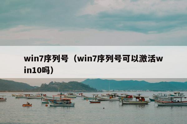 win7序列号（win7序列号可以激活win10吗）