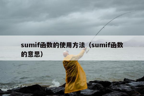 sumif函数的使用方法（sumif函数的意思）