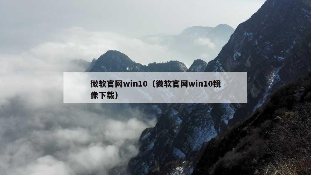 微软官网win10（微软官网win10镜像下载）